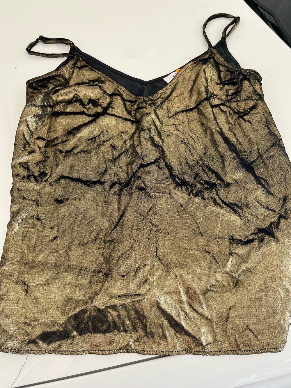 Frame Denim Metallic Gold Cami x small